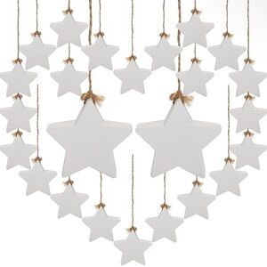 Christmas Farmhouse Star Ornaments | 24 Pieces